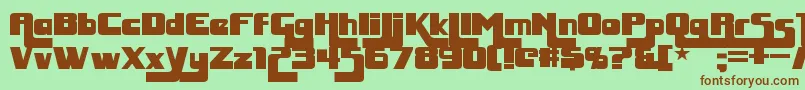 HuggyBear Font – Brown Fonts on Green Background