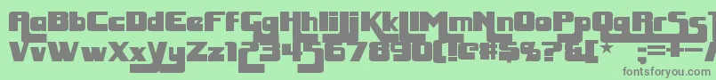 フォントHuggyBear – 緑の背景に灰色の文字