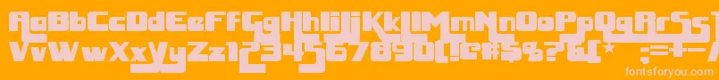 HuggyBear Font – Pink Fonts on Orange Background