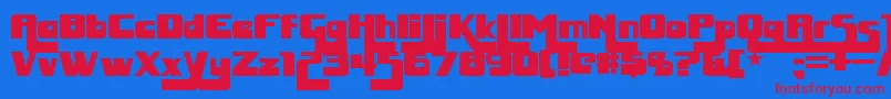 HuggyBear Font – Red Fonts on Blue Background