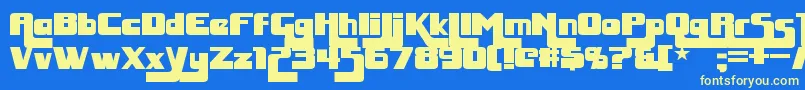 HuggyBear Font – Yellow Fonts on Blue Background