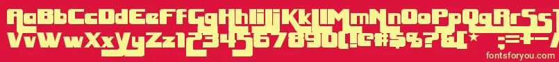 HuggyBear Font – Yellow Fonts on Red Background