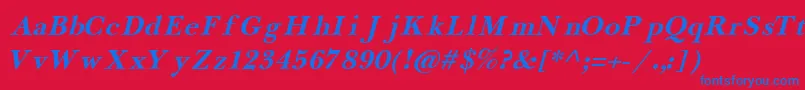 Newba5 Font – Blue Fonts on Red Background