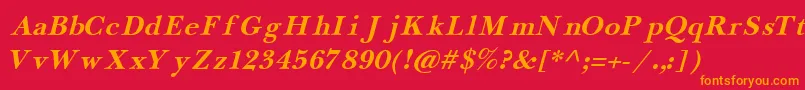 Newba5 Font – Orange Fonts on Red Background