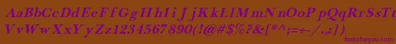 Newba5-Schriftart – Violette Schriften auf braunem Hintergrund