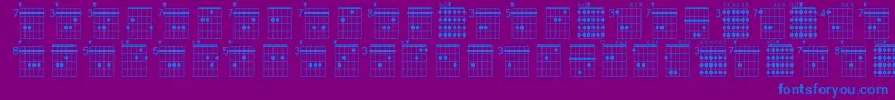 FarhatAcordes-Schriftart – Blaue Schriften auf violettem Hintergrund