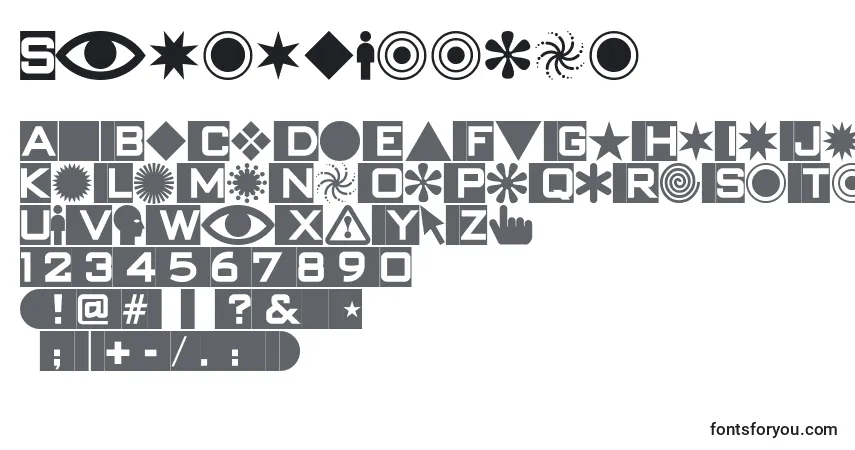 Schriftart Swishbuttons – Alphabet, Zahlen, spezielle Symbole