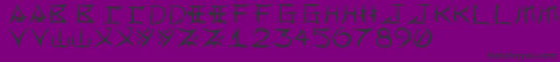 Yonezawa-fontti – mustat fontit violetilla taustalla
