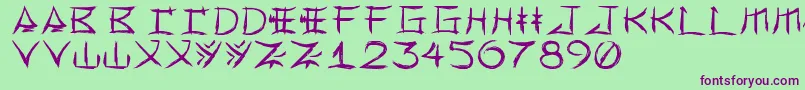 Yonezawa Font – Purple Fonts on Green Background