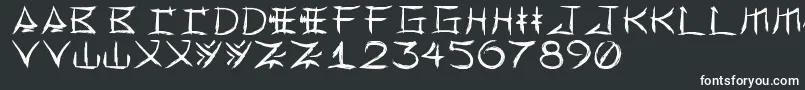Yonezawa-fontti – valkoiset fontit mustalla taustalla