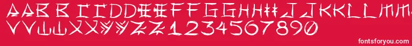 Yonezawa Font – White Fonts on Red Background