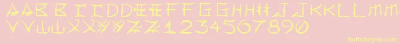 Yonezawa Font – Yellow Fonts on Pink Background