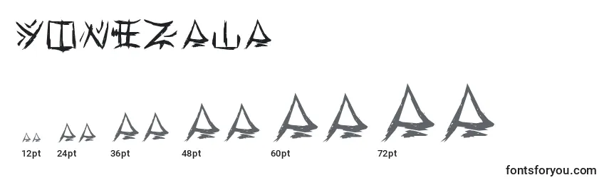 Размеры шрифта Yonezawa