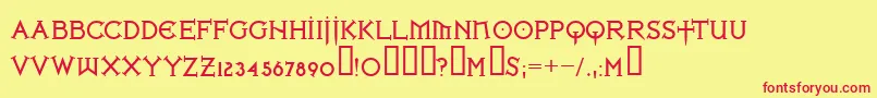 Ironlb Font – Red Fonts on Yellow Background