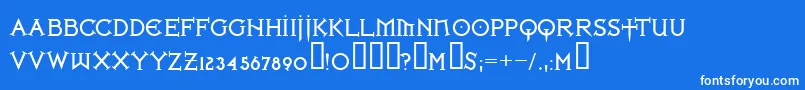 Ironlb Font – White Fonts on Blue Background