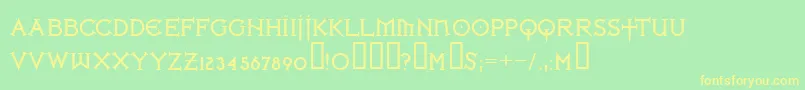 Ironlb Font – Yellow Fonts on Green Background