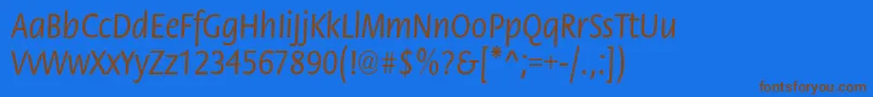 StackcndNormal Font – Brown Fonts on Blue Background