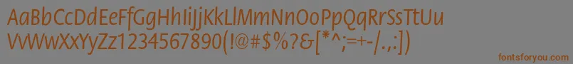 フォントStackcndNormal – 茶色の文字が灰色の背景にあります。