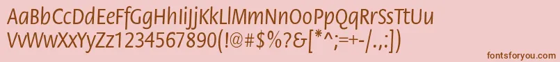StackcndNormal-Schriftart – Braune Schriften auf rosa Hintergrund