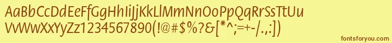 StackcndNormal Font – Brown Fonts on Yellow Background