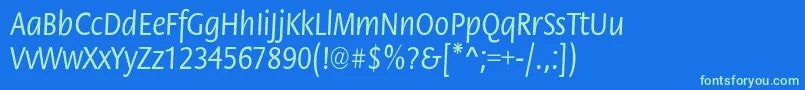 StackcndNormal Font – Green Fonts on Blue Background