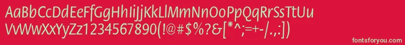 StackcndNormal Font – Green Fonts on Red Background