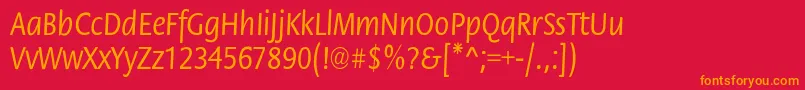 StackcndNormal Font – Orange Fonts on Red Background