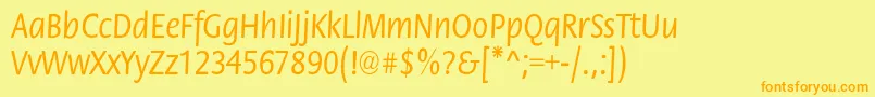 StackcndNormal Font – Orange Fonts on Yellow Background