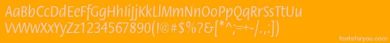 StackcndNormal-Schriftart – Rosa Schriften auf orangefarbenem Hintergrund