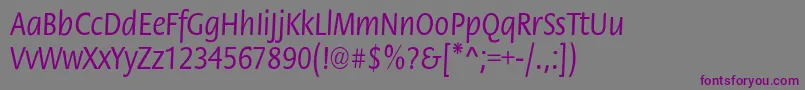 More about StackcndNormal Font StackcndNormal Font – Purple Fonts on Gray Background
