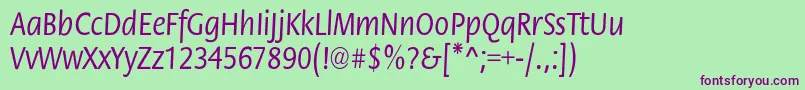 StackcndNormal Font – Purple Fonts on Green Background