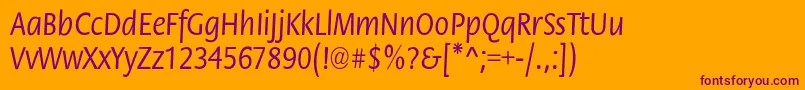 Подробнее о шрифте StackcndNormal Шрифт StackcndNormal – фиолетовые шрифты на оранжевом фоне