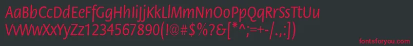 フォントStackcndNormal – 黒い背景に赤い文字