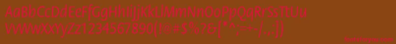 StackcndNormal Font – Red Fonts on Brown Background