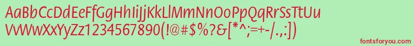 StackcndNormal Font – Red Fonts on Green Background