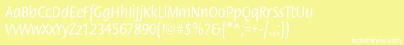 StackcndNormal Font – White Fonts on Yellow Background