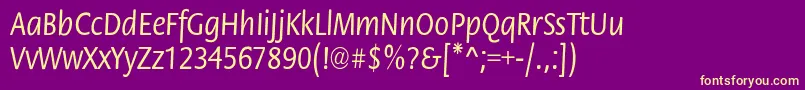 StackcndNormal Font – Yellow Fonts on Purple Background