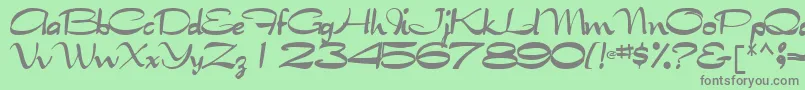 TabithaRegular Font – Gray Fonts on Green Background