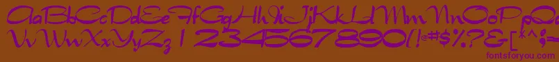 TabithaRegular Font – Purple Fonts on Brown Background