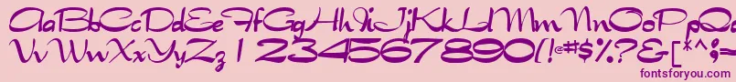 TabithaRegular Font – Purple Fonts on Pink Background