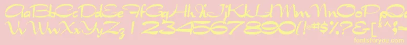 TabithaRegular Font – Yellow Fonts on Pink Background