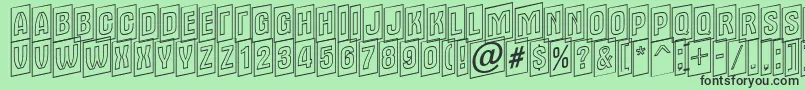 Alter15-fontti – mustat fontit vihreällä taustalla