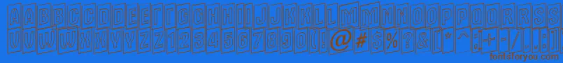 フォントAlter15 – 茶色の文字が青い背景にあります。