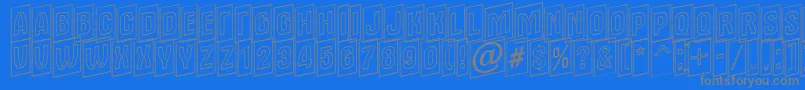 Alter15-fontti – harmaat kirjasimet sinisellä taustalla