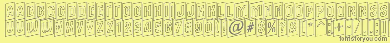 Alter15-fontti – harmaat kirjasimet keltaisella taustalla