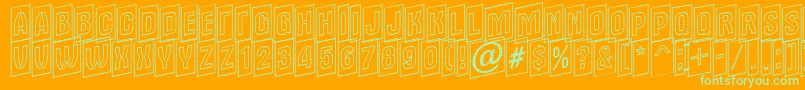 Alter15-fontti – vihreät fontit oranssilla taustalla