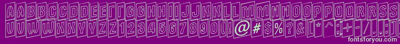 フォントAlter15 – 紫の背景に緑のフォント