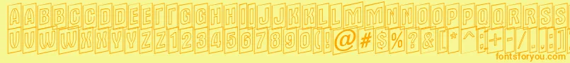フォントAlter15 – オレンジの文字が黄色の背景にあります。