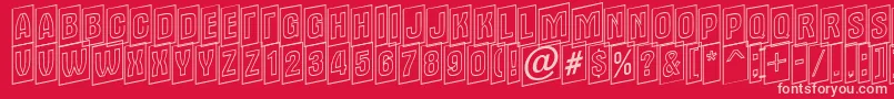 Alter15-fontti – vaaleanpunaiset fontit punaisella taustalla