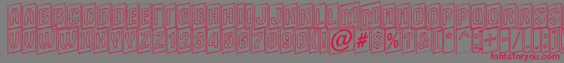 Alter15-Schriftart – Rote Schriften auf grauem Hintergrund